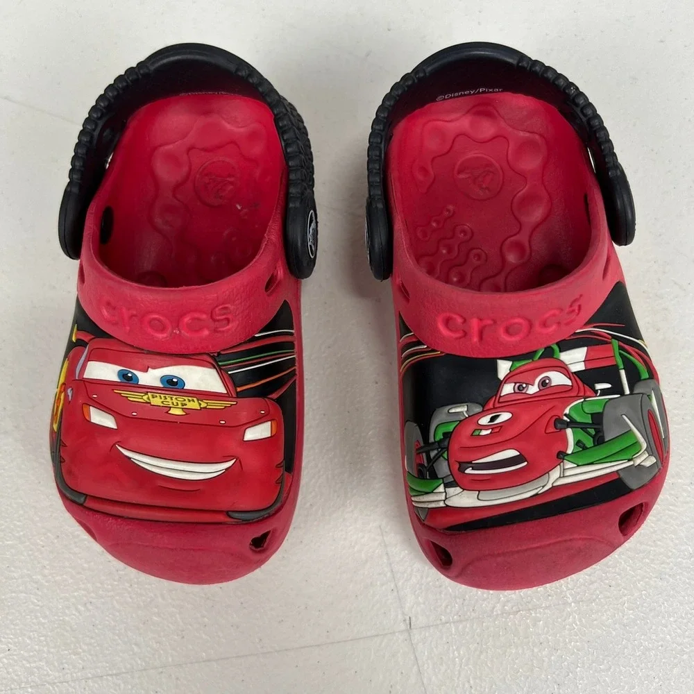 Crocs Kids Disney Pixar Cars Lightning McQueen Francesco Bernoulli Clogs Red 6/7